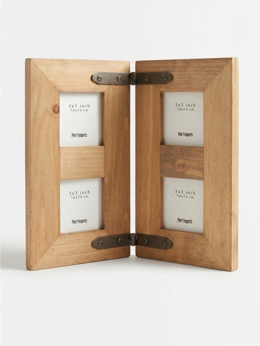 Pier 1 Imports Wooden Hinged Double Picture Frame